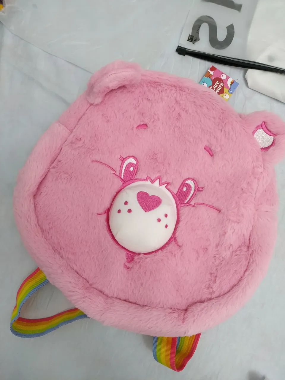 Mochila Grande Pelúcia Care Bears Rosa - Foto 2