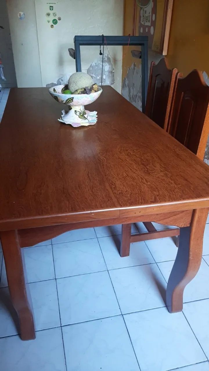 Mesa Rustica de Madeira + 6 cadeiras  - Foto 3