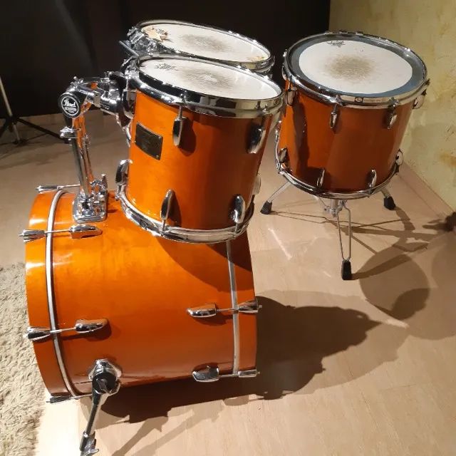 Bateria Pearl Master Custom Extra - Maple Shell- Anos 90 , Ótimo Estado sem a caixa - Foto 3
