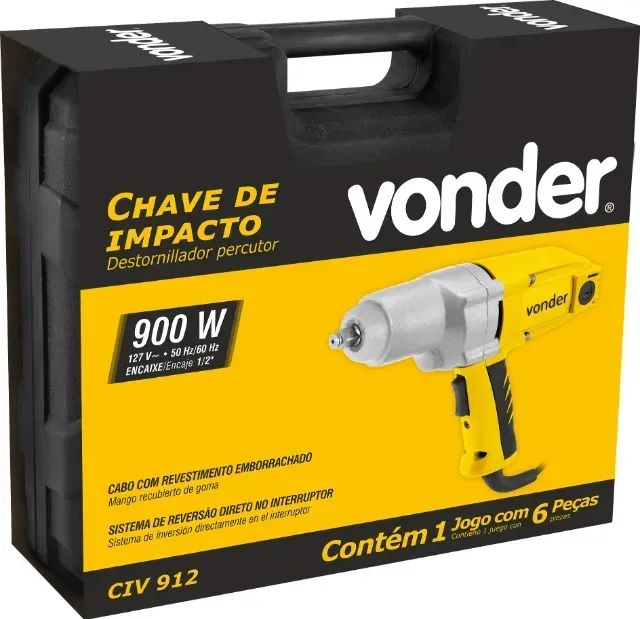 Chave de impacto com encaixe de 1/2", CIV 912, 900 W 127 V~, VONDER