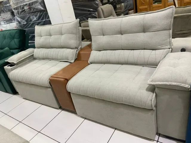 SOFA 2.90 MT RETRATIL E RECLINAVEL COM PRTA COPOS E USB  - Foto 4