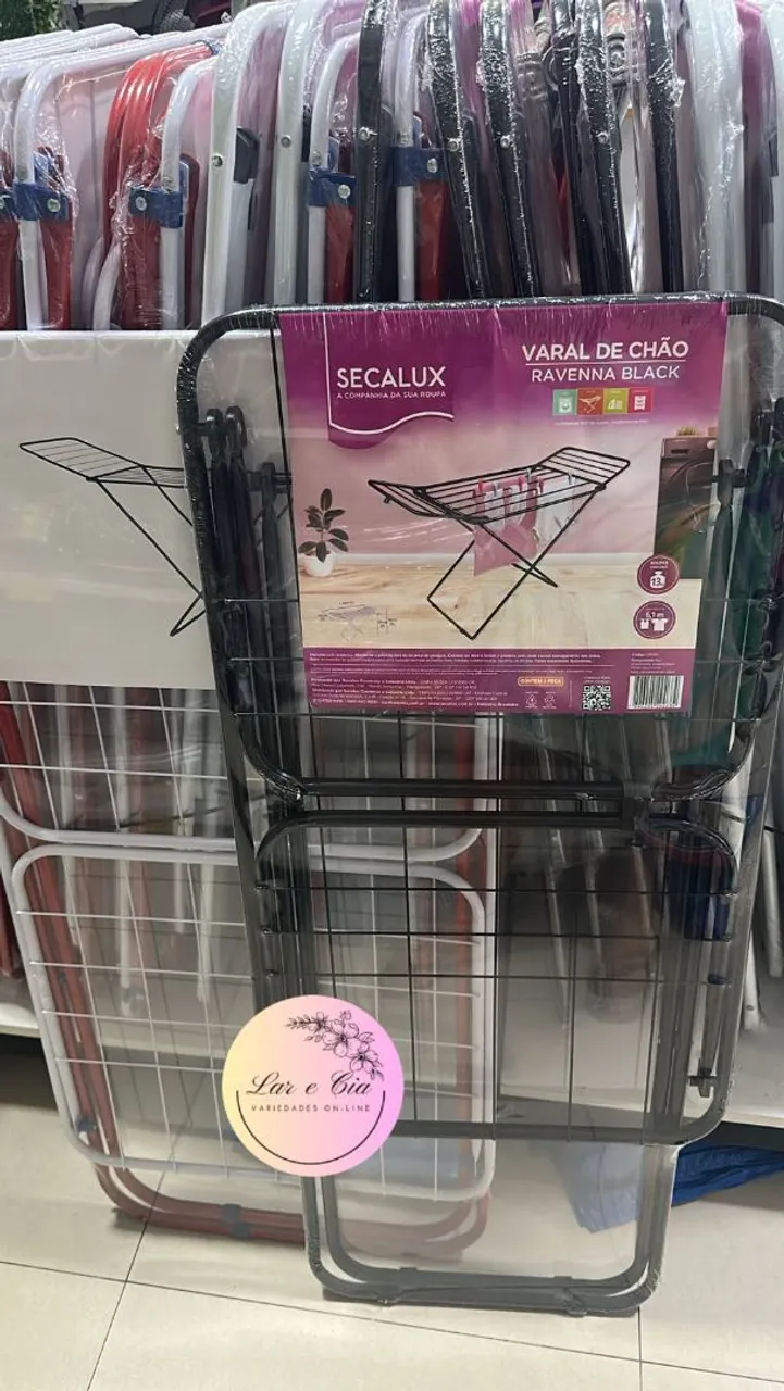 Varal de Chão Ravenna Black Secalux