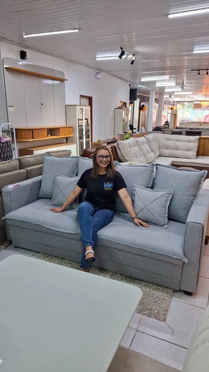 SOFÁ CAMA 2.20M NO LINHO