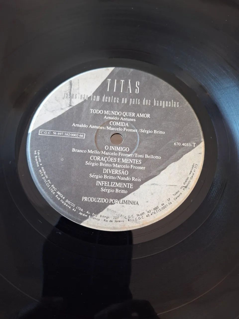Disco de Vinil Titas - VEJA AS FOTOS