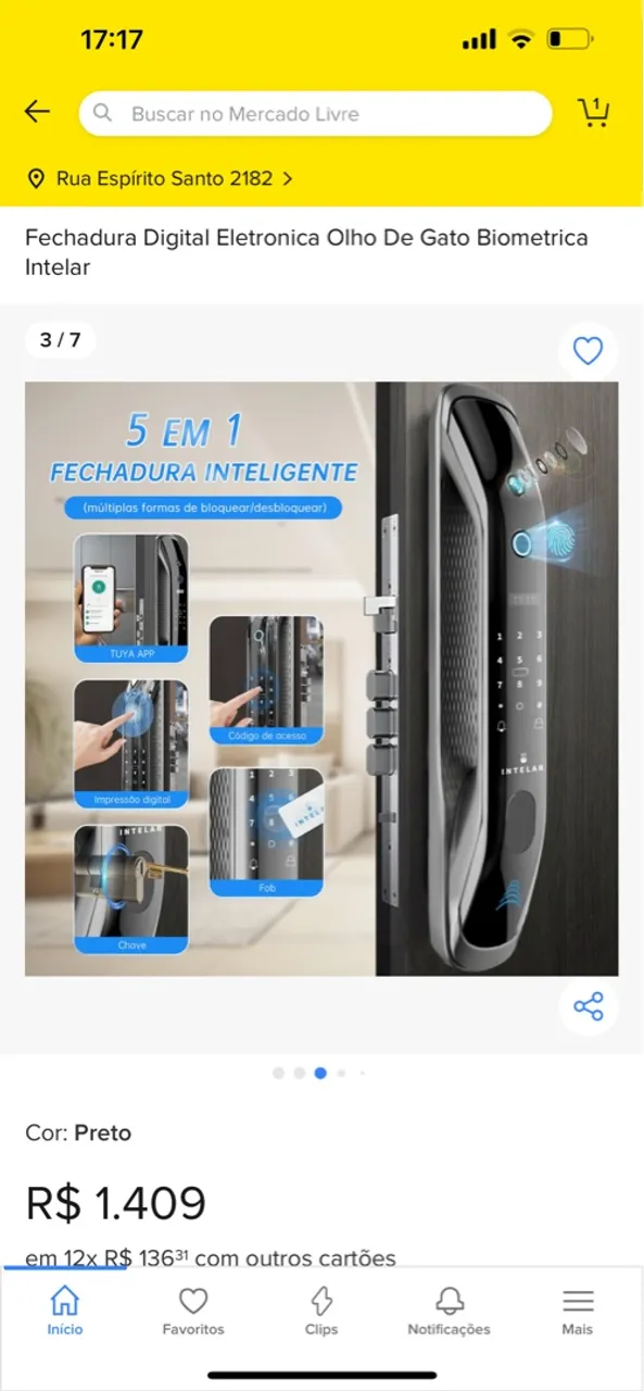Fechadura Digital Eletrônica com Biometria Intelar