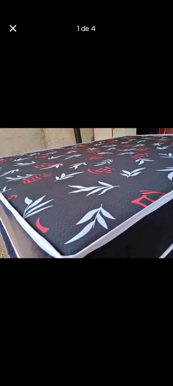 Cama box casal chinesa estampada 