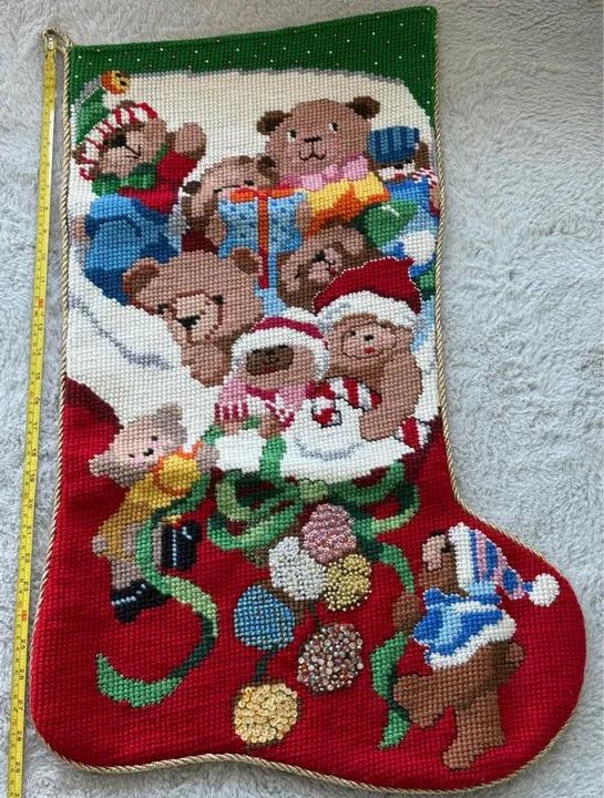 Enfeite de Natal - linda Bota de Natal bordada com pedrarias - Foto 4