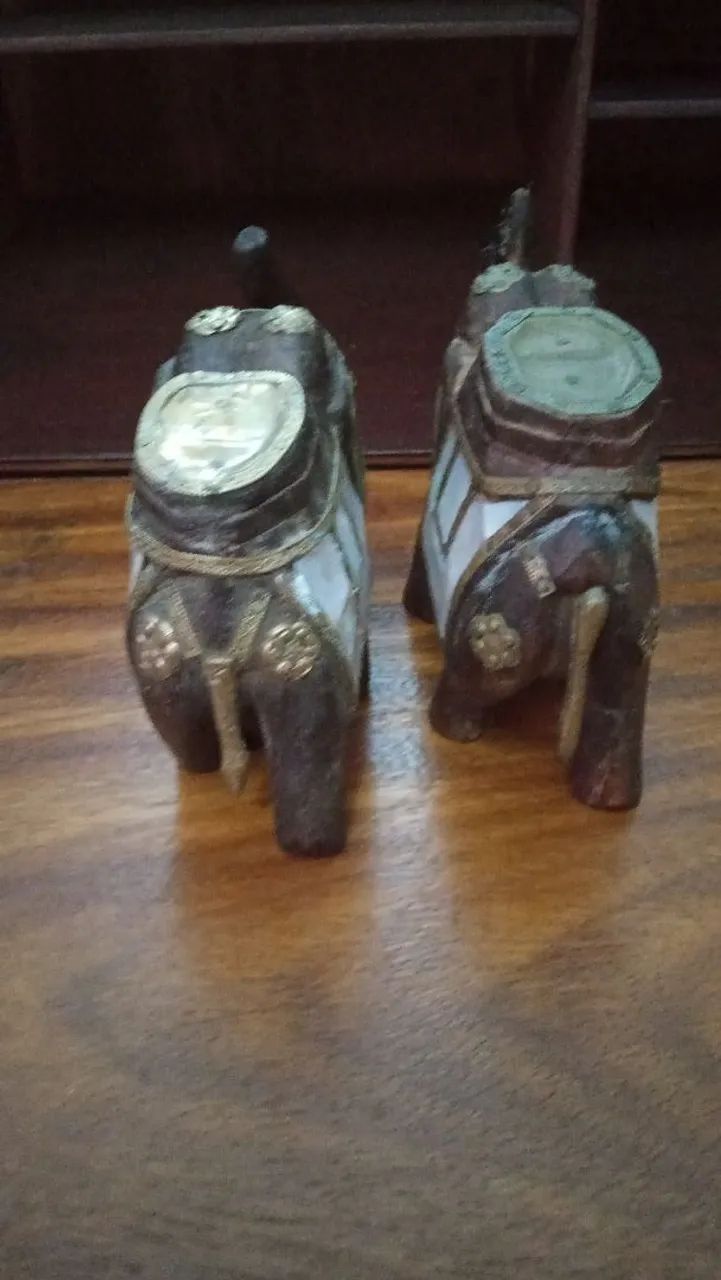 Par de esculturas de elefantes  antigos - Foto 5