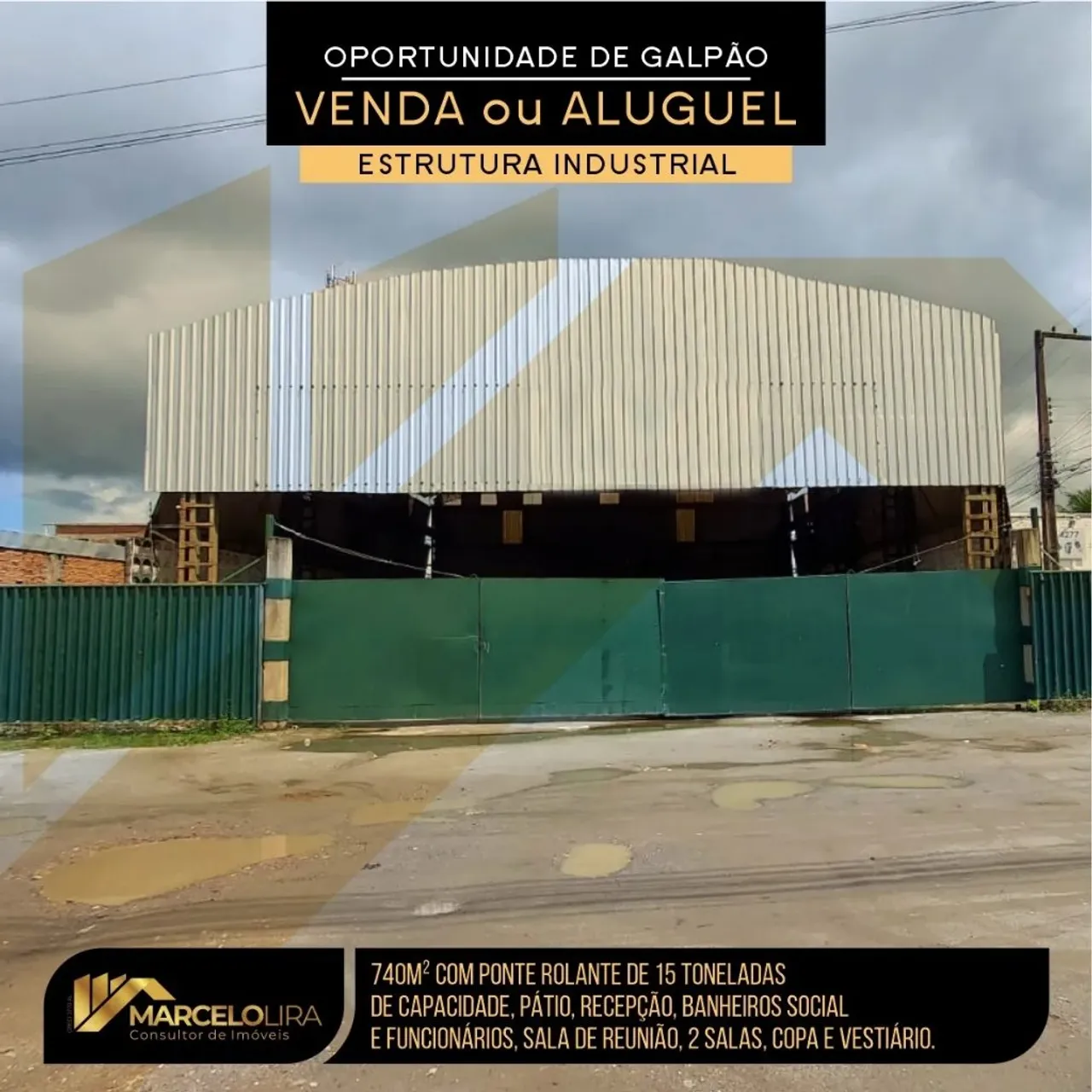 ALUGO ÓTIMO GALPÃO DE 740 M² COM PONTE ROLANTE
