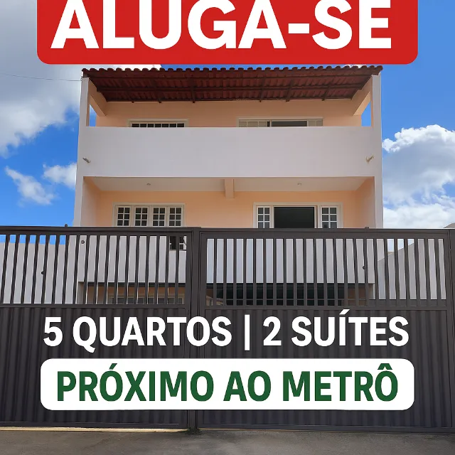 Alugo SOBRADO ESPAÇOSO - 5 QUARTOS (c/2 suítes) - QNO 16 CEILANDIA NORTE