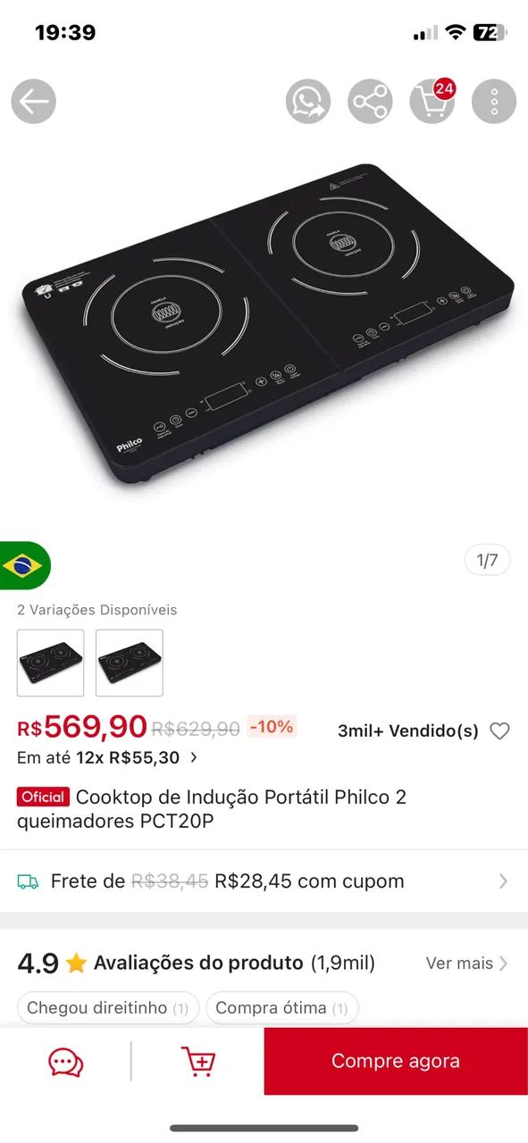 Cooktop de indução portátil  - Foto 3