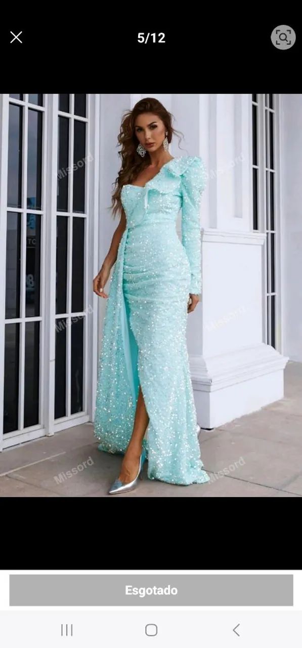 Vestido de festa azul tiffany  - Foto 2