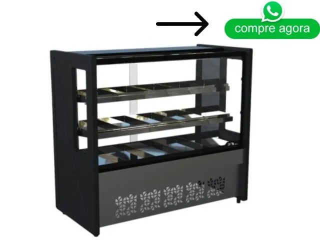Balcão Estufa 1,25M Polar Preto Novo