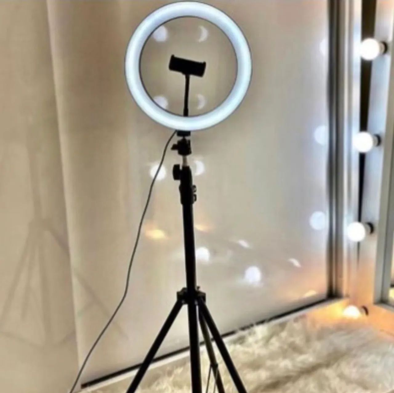 Ring Light Led Completo Iluminador Portátil Self 13' Polegadas com Tripé 2.10m