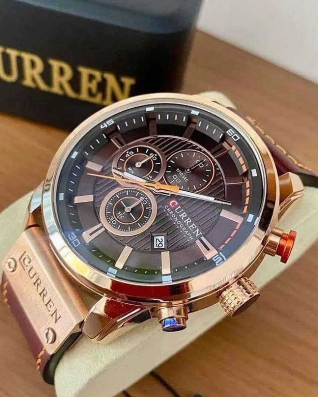 RELÓGIO CURREN PULSEIRA DE COURO  - Foto 2