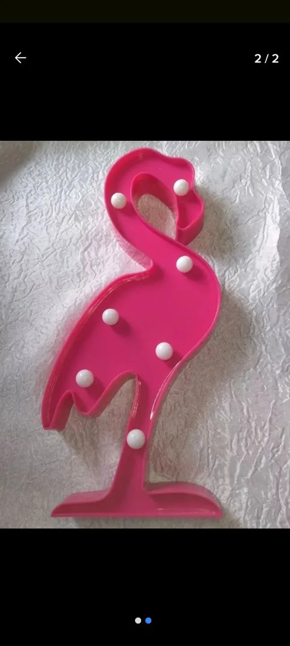 Abajur Flamingo Rosa Decorativo com Luz LED