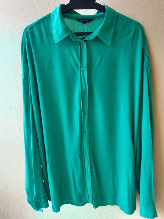 Camisa social feminina verde