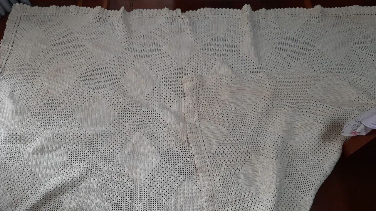 Colcha de crochê solteiro. Bege, lindíssima. - Foto 2