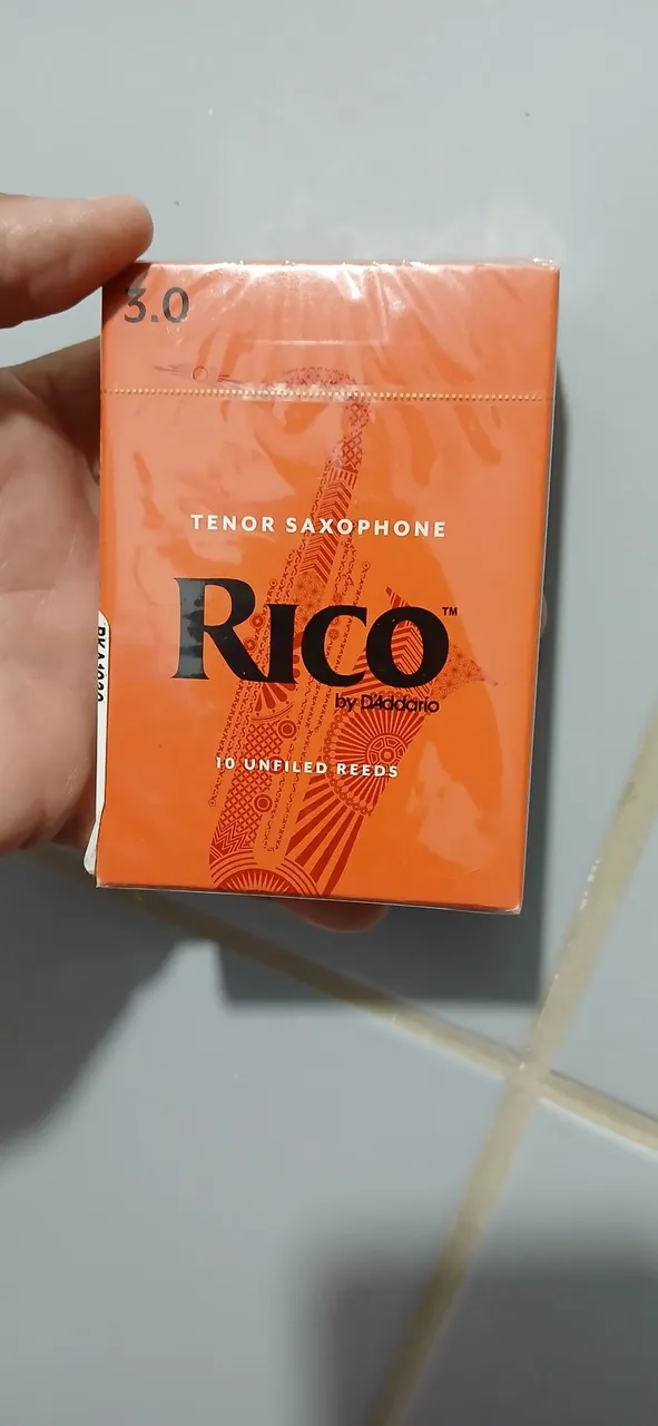 Caixa de palhetas Rico By D'addario unfiled sax tenor
