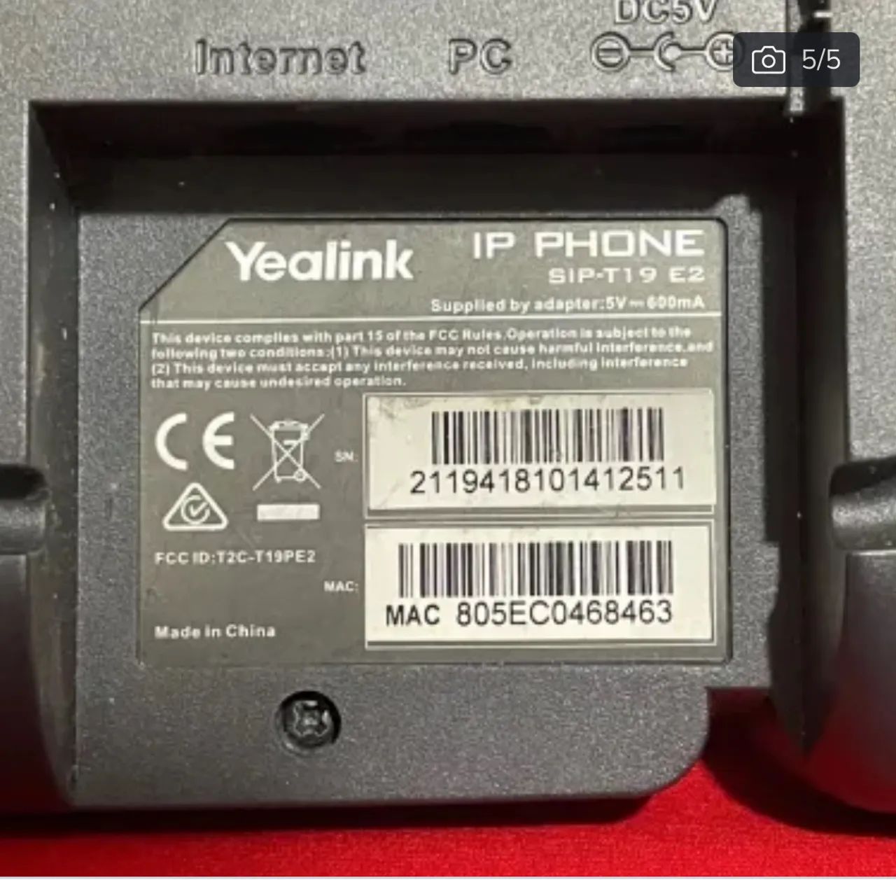 Telefone Fixo Yealink SIP-T19 E264315679599361122