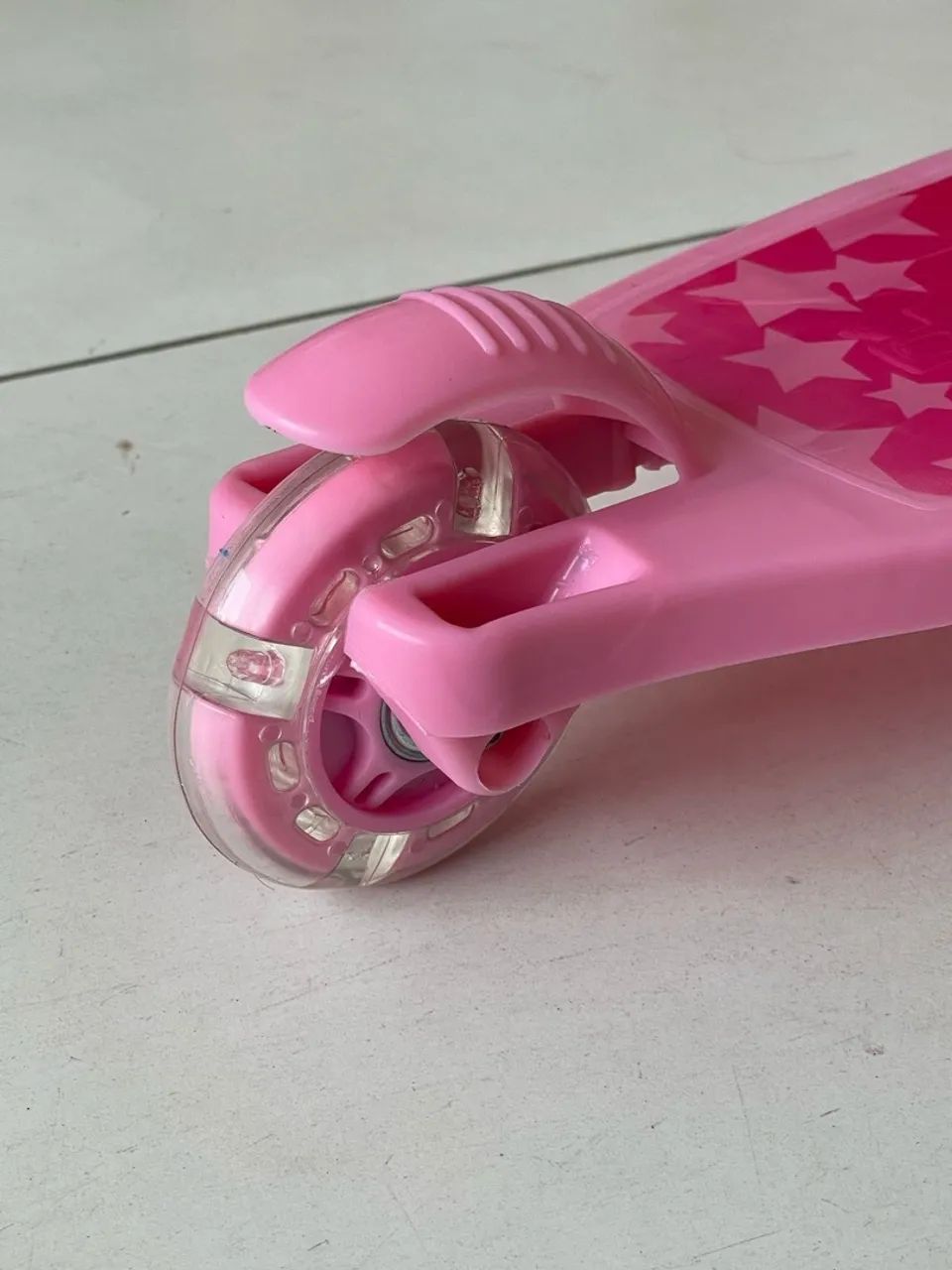 Patins Infantil 3 Rodas com LED - Rosa e Azul - Foto 6