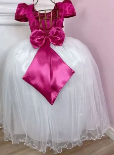 Vestido daminha florista fuscia pink  - Foto 2