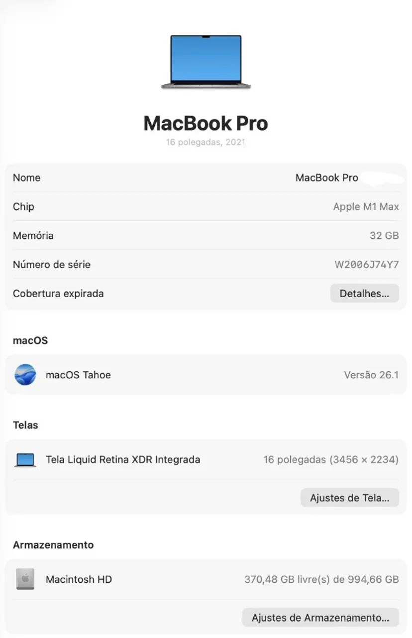 Macbook PRO M1 MAX - 16 Pol - 1 TB - 32 RAM - Foto 5