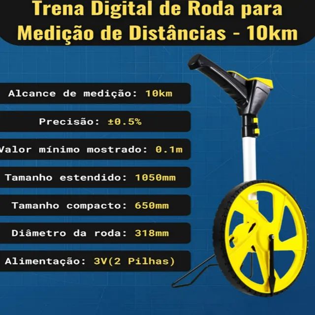Trena Digital De Roda Para Medição de Distância 10km Alta Precisão ...