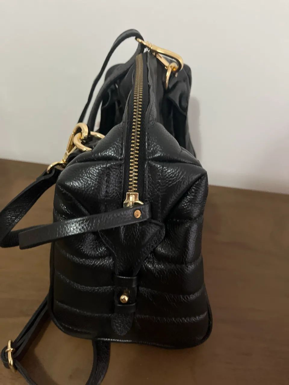 Bolsa Couro Baú preta  - Foto 2