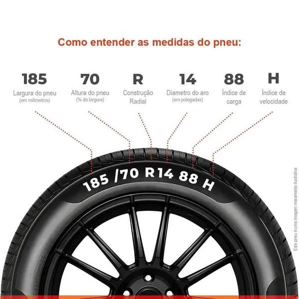 Pneu Continental Aro 14 185/70r14 88h Power - Foto 4