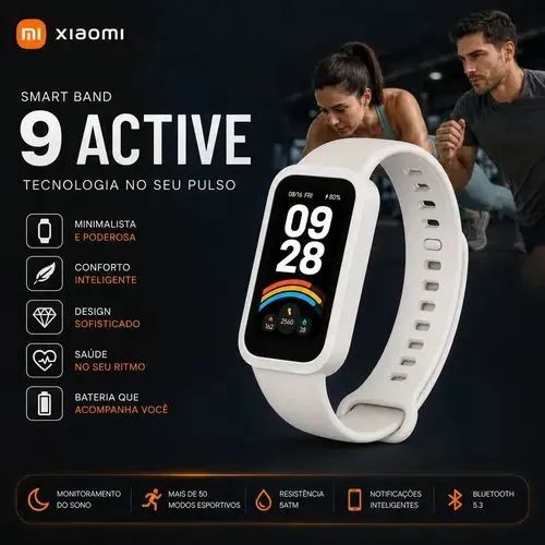 Smartwatch Xiaomi Smart Band 9 Active Branco  - Foto 4