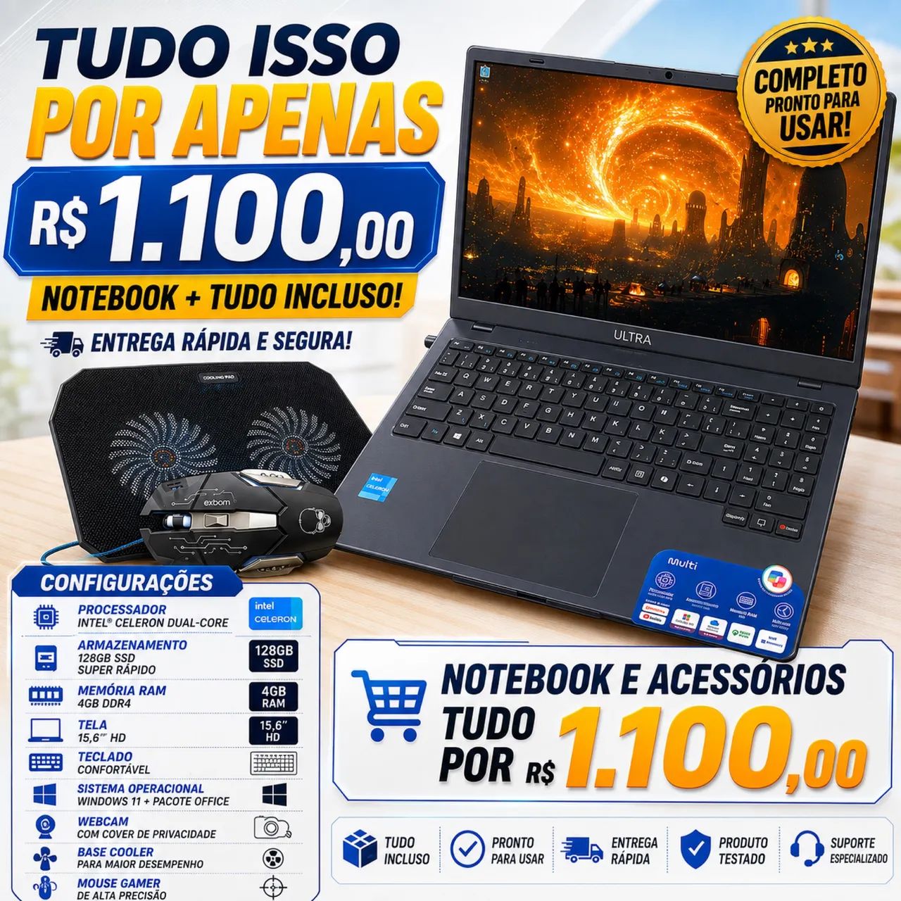 ? NOTEBOOK COM SSD SUPER RÁPIDO ? | TELA GRANDE DE 15? ?