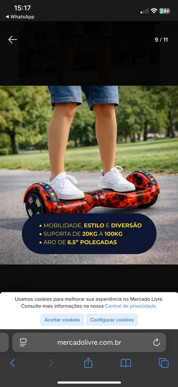 hoverboard skate elétrico 6.5  - Foto 4
