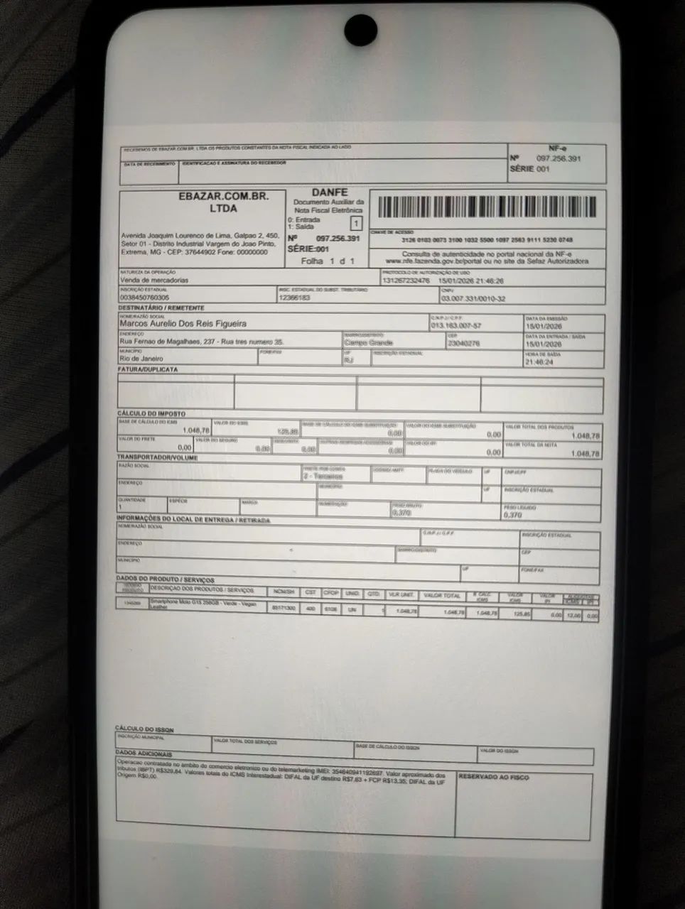 Smartphone Motorola moto G15 