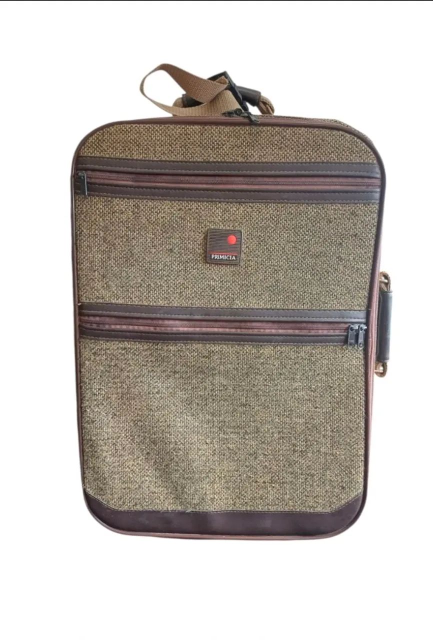 Mala Vintage Primicia em Tweed Marrom
