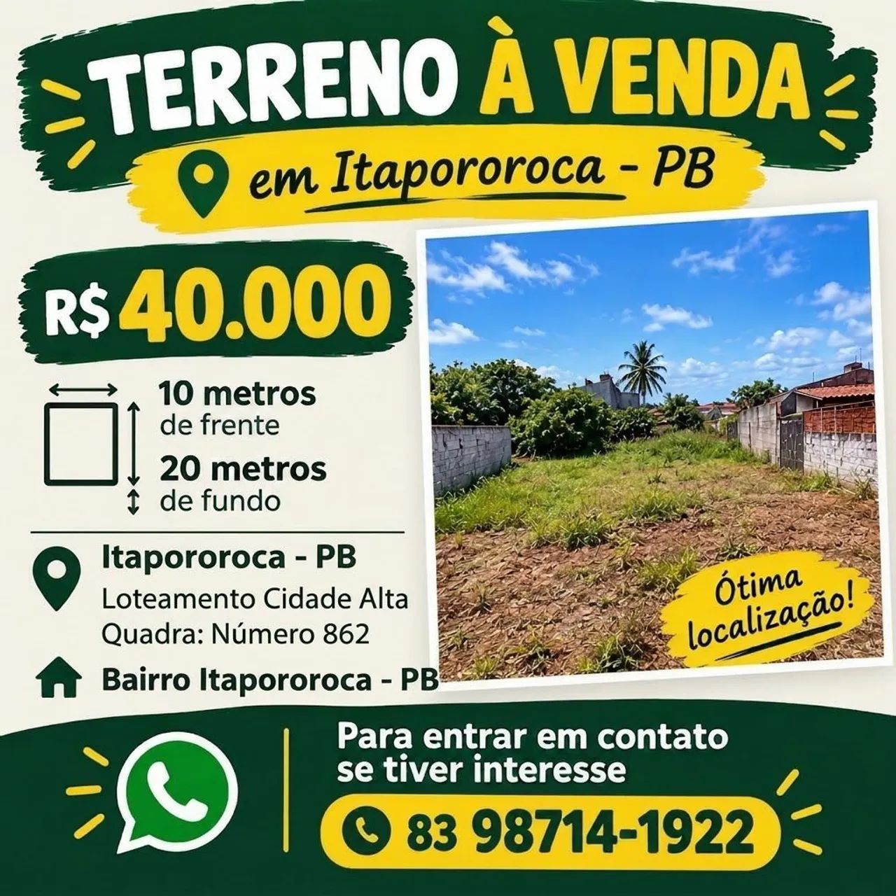 VENDO TERRENO 
