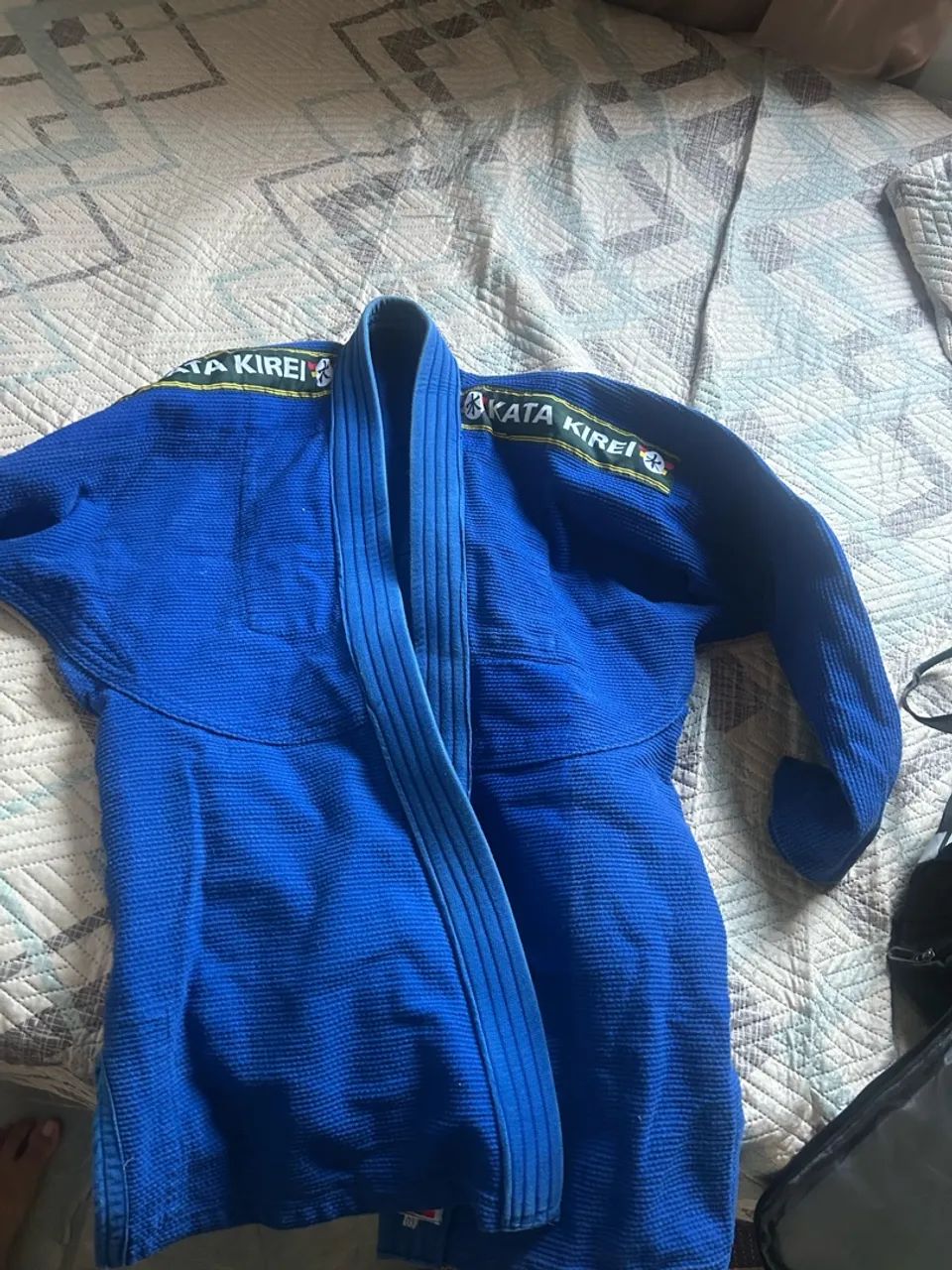 Kimono Kata Kire azul trançado  - Foto 2