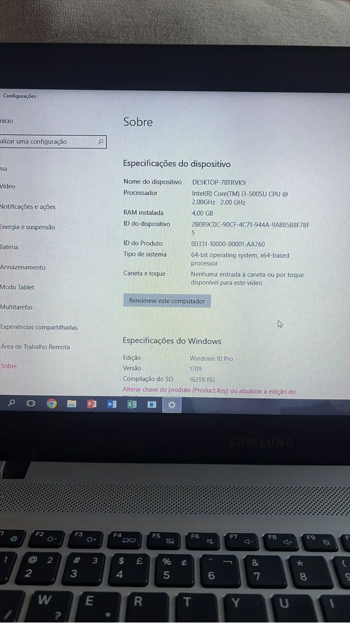Notebook Samsung Intel Core i3 - 4GB RAM - Windows 10 Pro