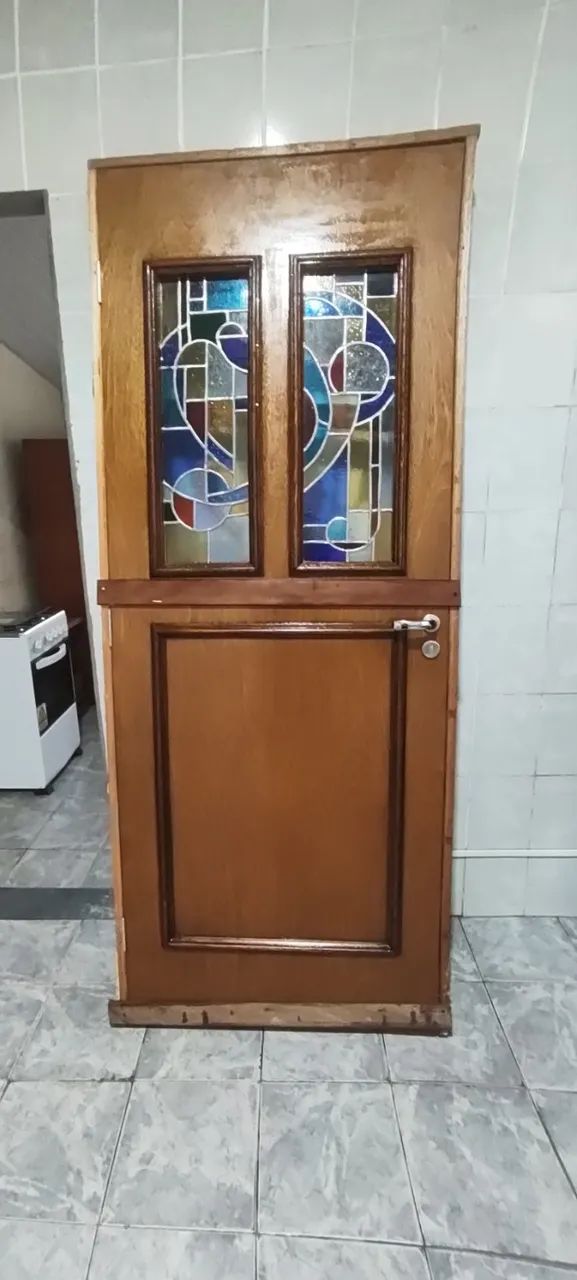 Porta de Madeira com Vitral