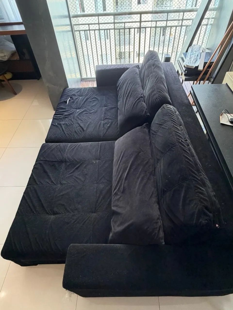 Sofá Retrátil 2,60m Preto | Grande e Confortável - Usado - Foto 2