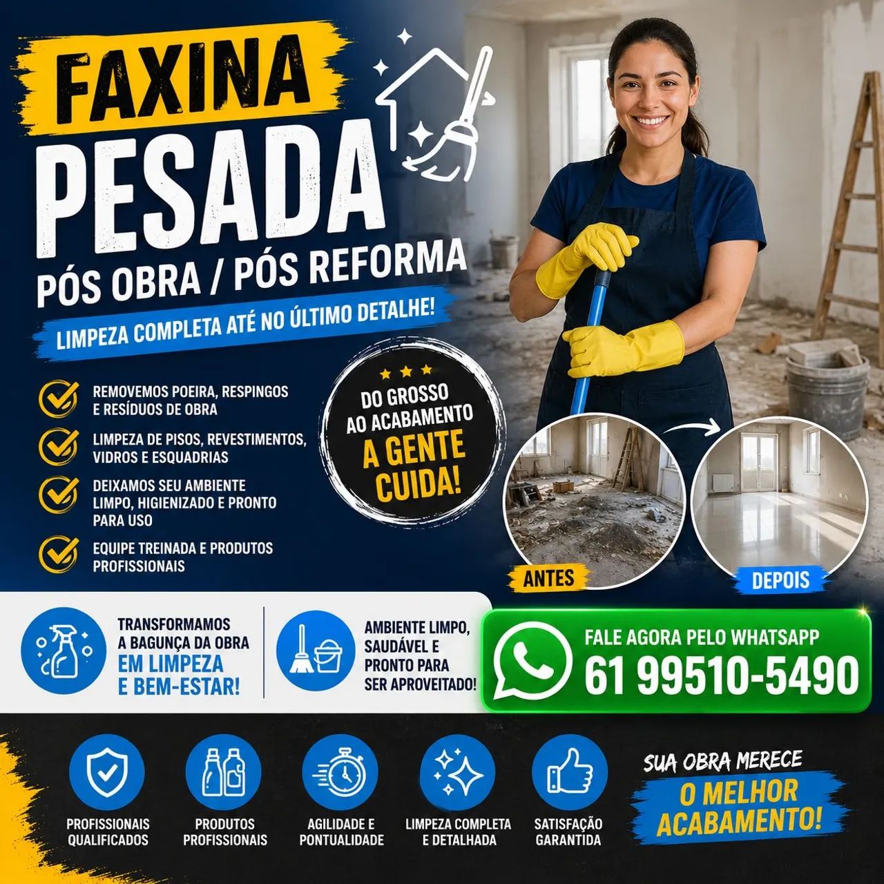 FAXINA PESADA PÓS-OBRA E PÓS-REFORMA