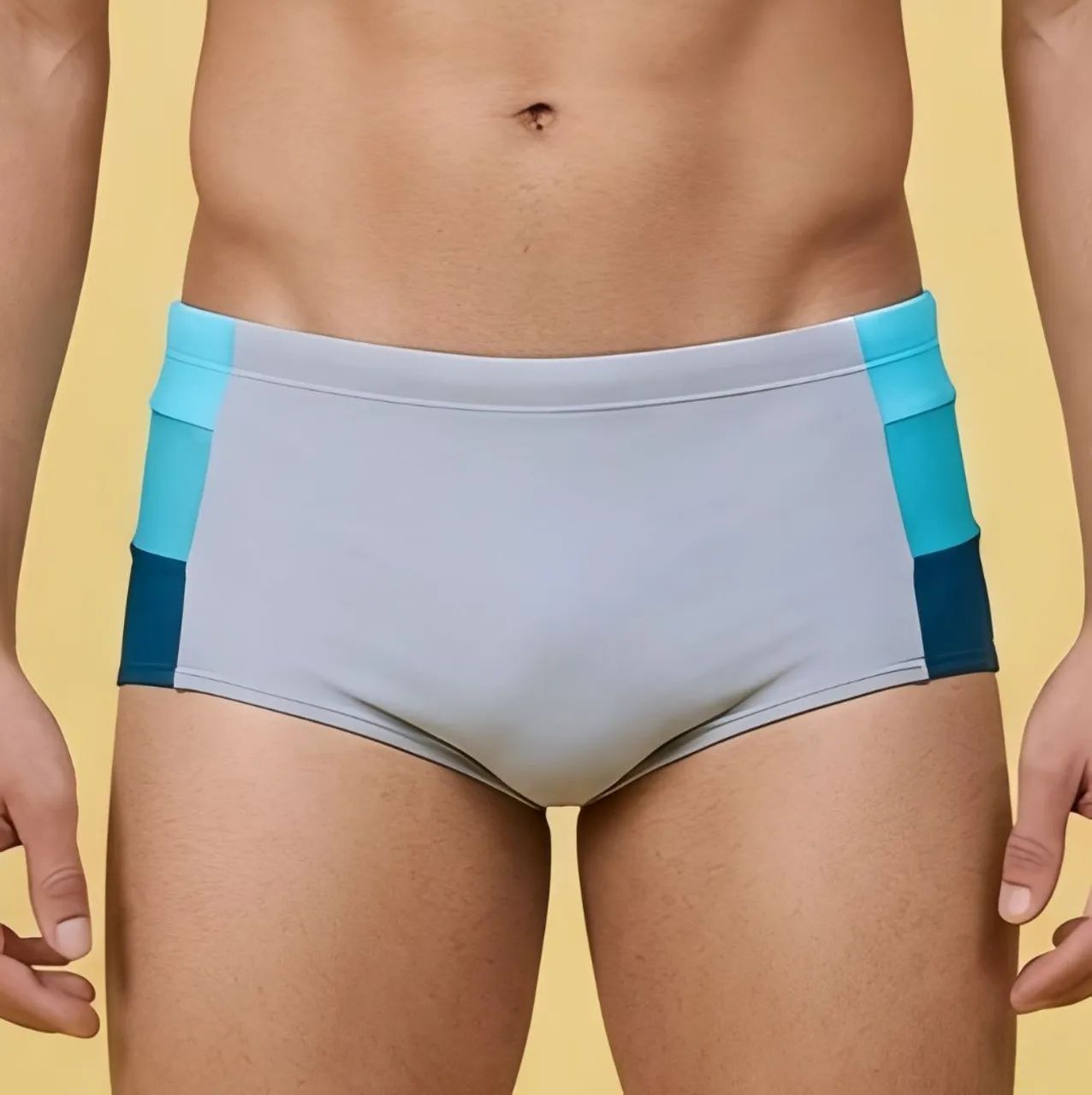 Sunga Cinza com lateral azul