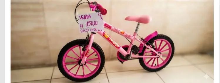 Bicicleta infantil aro 16 Rosa - Foto 2