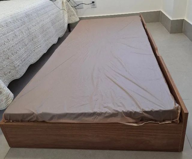 Cama auxiliar solteiro com colchão nunca usada - Foto 4