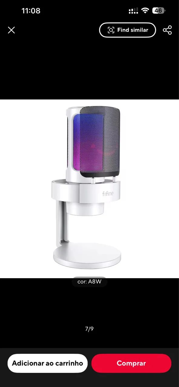 Microfone Ampligame A8 Fifine Branco - Foto 3
