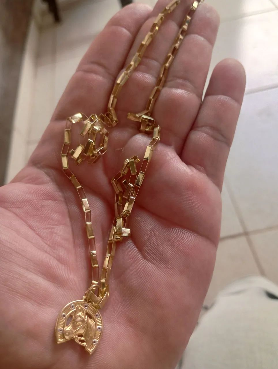 Cordão e pingente de ouro 18  - Foto 3