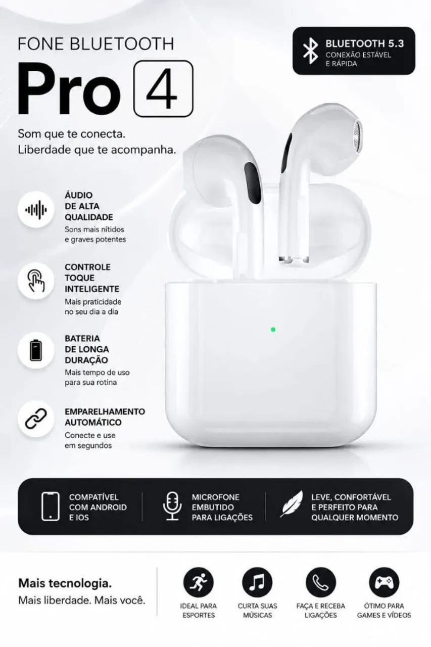 Fone bluetooth pro 4