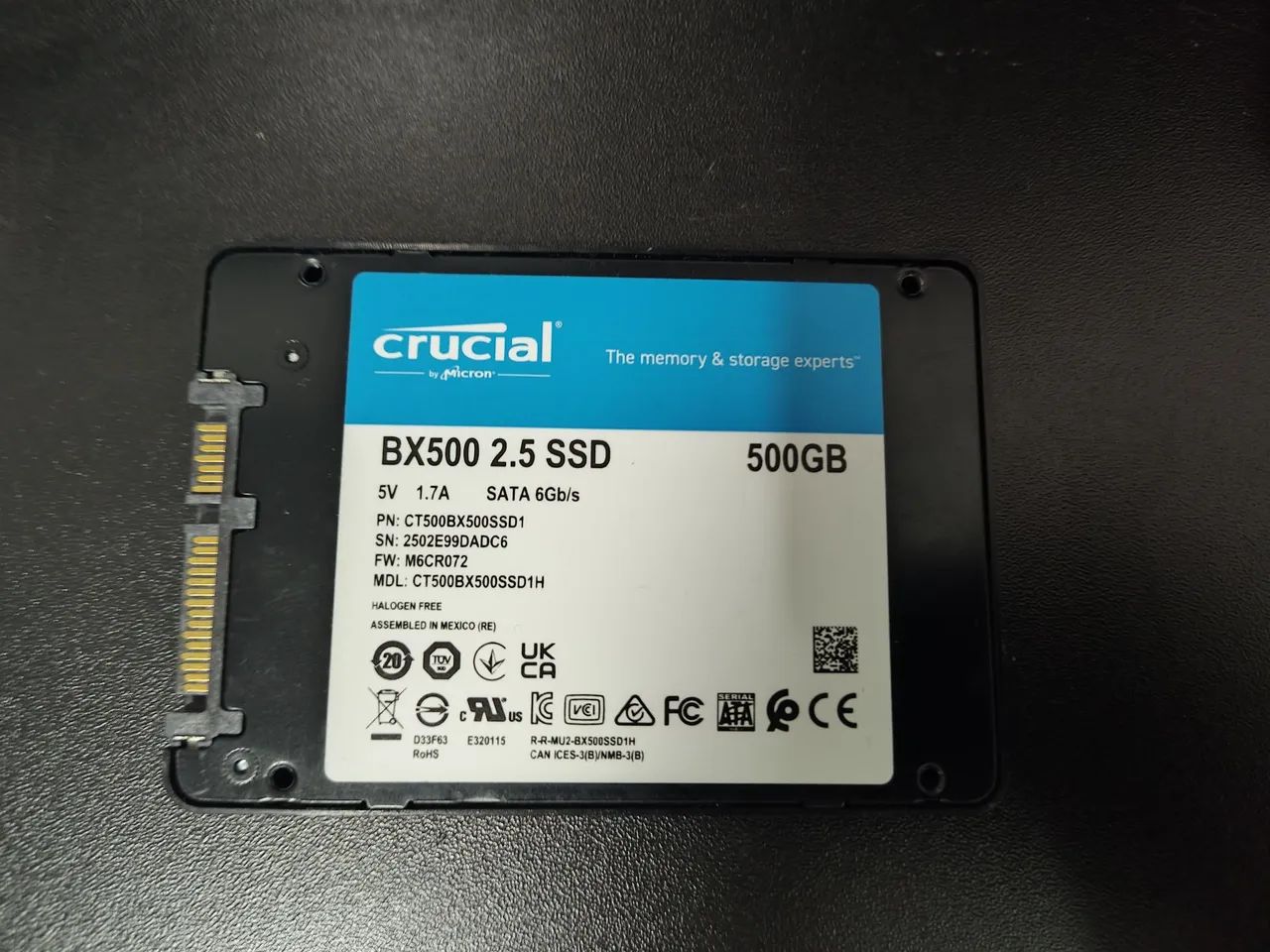 SSD SATA 500GB Crucial