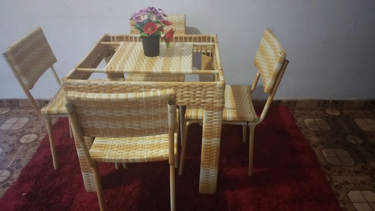 Jogo de mesa de vime sintético  - Foto 3