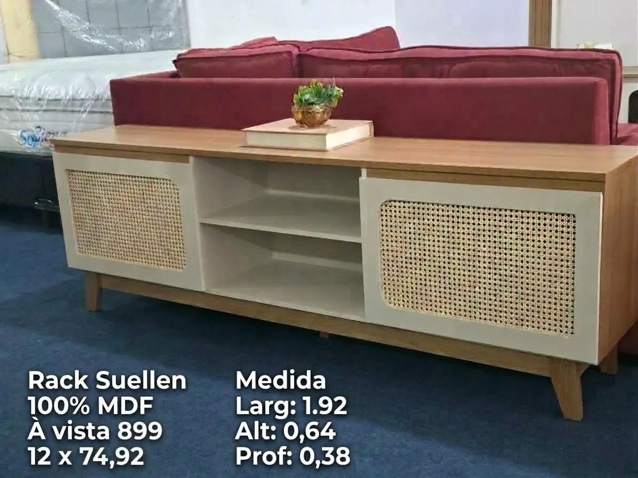 PROMOÇÃO URGENTE - Rack 100% MDF Suelen para TVS com até 70 POLEGADAS - Foto 3